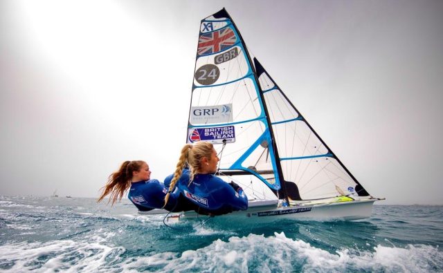 16th March  2022. Palma. Spain.
Pictures of the British Sailing Team ‘49er FX’ Photo by Lloyd Images